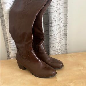 Maurices Brown Heeled Boots with Equestrian Elegance